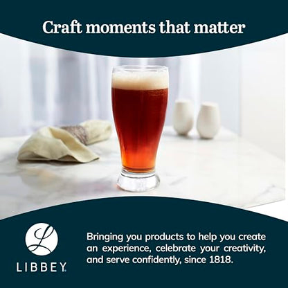 Libbey Classic Pub Beer Glasses Party Pack, Stackable, Modern Bar Glassware Set of 12, Large All Purpose Pint Beer Glasses for Stouts, Ales and More - color: Pub 12