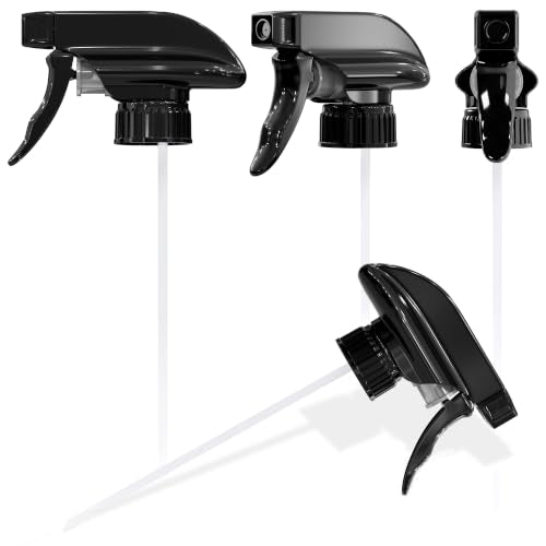 4 Pack Spray Nozzle for Bottles, Trim-to-Fit Tube; Plastic (Black) | Spray Bottle Nozzle Replacement; Fits 8 and 16 Oz; Trigger Sprayer with Mist, Stream & Off Modes; for Cleaning and Garden - color: 4 Pcs Black