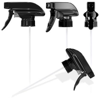 4 Pack Spray Nozzle for Bottles, Trim-to-Fit Tube; Plastic (Black) | Spray Bottle Nozzle Replacement; Fits 8 and 16 Oz; Trigger Sprayer with Mist, Stream & Off Modes; for Cleaning and Garden - color: 4 Pcs Black