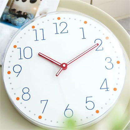 Wall Clocks Minimalist Wall Clock Living Room Home Use Silent Operation Battery Powered(White) - color: White