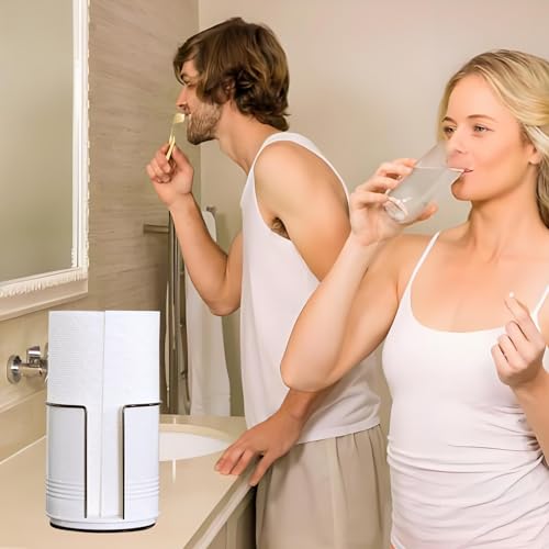 Paper Towel Holder Countertop, Farmhouse Paper Towel Holder Countertop, Ceramic Paper Towel Holder Farmhouse Rustic Decor for Kitchen Bathroom, Kitchen Paper Towel Holder with Non-Slip Base