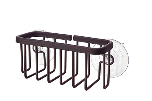 SunnyPoint NeverRust Kitchen & Bathroom Sink Caddy for Sponges, Scrubbers, Soap, 6" x 2.5" x 2.65", with Adhesive Mount - Additional Suction Cup Included –Aluminum (Oil Bronze, NOT Black) - color: Oil Bronze