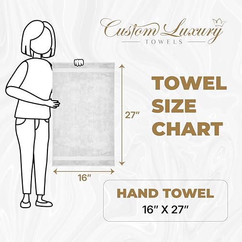 White Hand Towels for Bathroom - Monogrammed | Luxury Cotton Turkish Towels | Embroidered in USA | Set of 2 | Choose Set Color and Letter | A - Z | Script Font - color: White
