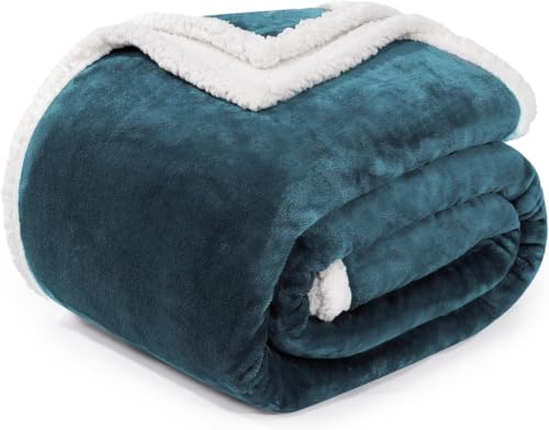 BEAUTEX Sherpa Fleece Twin Blankets Soft Fluffy Flannel Plush Cozy | Fuzzy Orange Cuddle Blanket for Couch, Bed, Sofa, Adults (60" x 80", Orange) - color: Dusty Blue, size: Twin-60"x80"