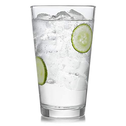 Libbey Preston Tumbler & Rocks Drinking Glasses Set of 16, All-Purpose Cups | 16 oz and 13 oz Capacities for Water, Juice, Cocktails, and More with Wide Mouths and Dishwasher-Safe Cleanup - color: 07 - Preston
