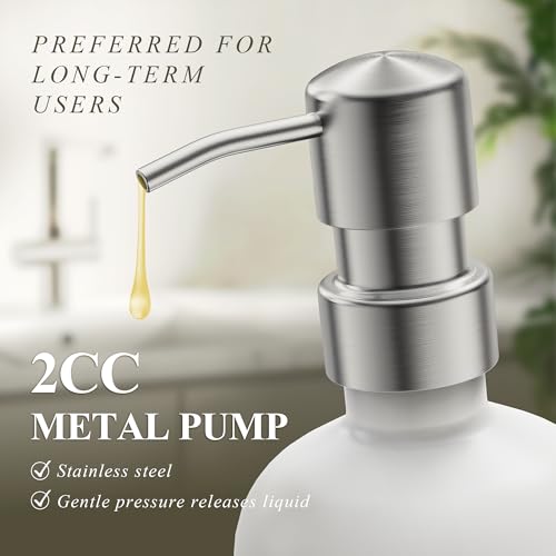 Cisily Kitchen Soap Dispenser Set Comes with Ceramics Sponge Holder, Gold Pumps, and Instant Dry Tray, Hand and Dish Soap Dispenser Set (4, Silver + White + Sponge Holder) - color: Silver + White + Sponge Holder