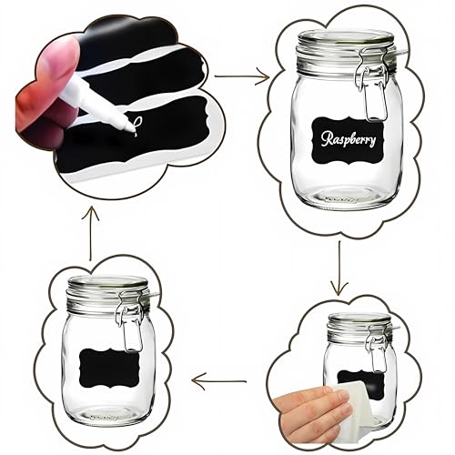 244pcs Chalkboard Labels with 2 Chalk Marker Removable Labels | Erasable Reusable labels for Jars, Craft Rooms,Storage, Pantry Containers and Storage Bin Organize Your Home Kitchen
