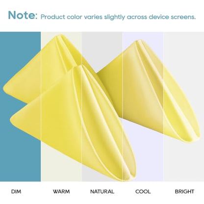 VidaFete Yellow Cloth Napkin, 20 x 20 Inch Polyester Napkins Set of 12 | Polyester Napkins Cloth Reusable & Wrinkle-Resistant Dinner Napkins for Weddings, Banquets, Parties, Hotels and Restaurants - color: Yellow, size: 20" x 20" (Set of 12)