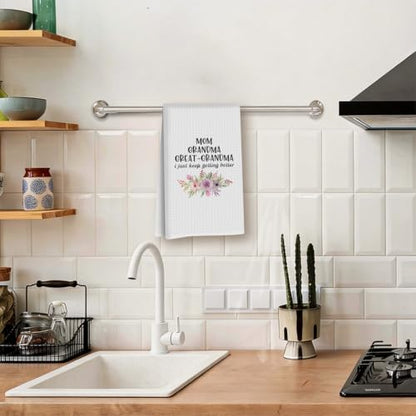 Great Grandma Dish Towels - Great Grandma Gifts Waffle Weave Kitchen Towels | Grandma Hand Towel, Grandma Tea Towel, Grandma Gifts from Grandson Granddaughter Reusable Waffle Weave Microfiber Absorbent - color: Great Grandma
