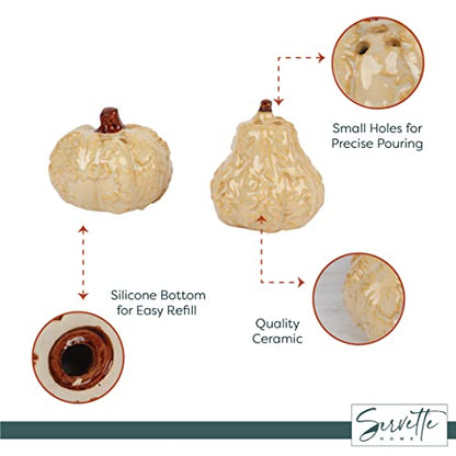 Porcelain Harvest Salt and Pepper Shakers- White - color: White Squash