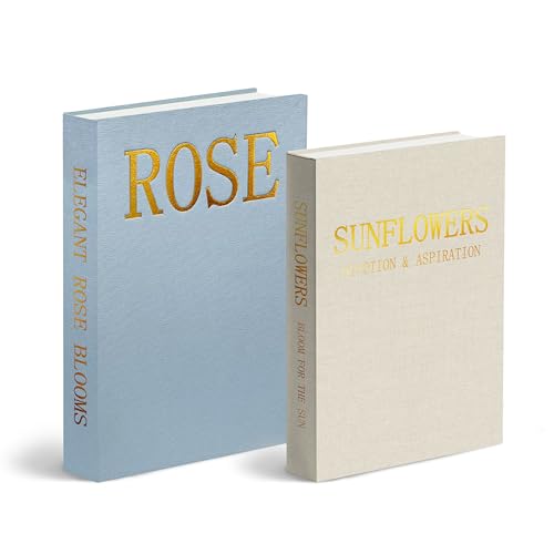 Decorative Books Box, Stackable Linen Faux Books, Photo Storage Box, Hidden Storage Boxes for Coffee Table, Bookshelf Aesthetic, Fake Books for Entryway Table, Keepsake Organizer Box, Set of 2, Blue - color: Blue