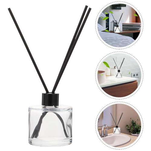 HOMSFOU Glass Aromatherapy Bottles Diffusing Fragrance and Decorating Interior Space 50ml Elegant Reed Diffuser Bottles for Essential Oils for Office or Home