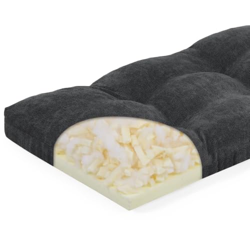 baibu 42 Inch Memory Foam Bench Cushion, Dual-Layer Patent Design Non-Slip Indoor Bench Cushion with Ties, 42x15x3Inch, Black - color: Black, size: 42x15x3 Inch (Pack of 1)