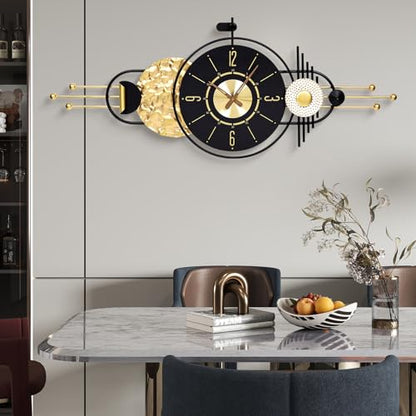 47x19 Inch Modern Large Wall Clock Battery Powered for Living Room | Quartz Movement, Easy-Read Analog Dial, Sleek Accent for Bedroom, Entryway, Kitchen, Office, and Housewarming Gifts - color: M - 47x19 in