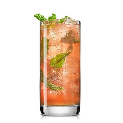 JoyJolt Faye 13oz Highball Glasses, 6pc Tall Glass Sets. Lead-Free Crystal Drinking Glasses. Water Glasses, Mojito Glass Cups, Tom Collins Bar Glassware, and Mixed Drink Cocktail Glass Set - style: Tall glasses