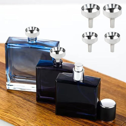 4PCS Mini Metal Funnels for Essential Oils Perfume Bottles Small Refill Tool Set Size Containers Leak Free Precision Pouring