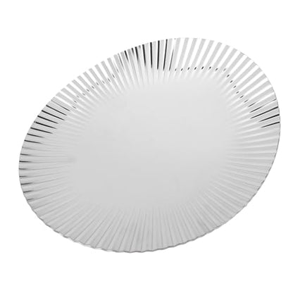 Dpofirs Stainless Steel Serving Platter, Decorative Metal Tray for Snack Fruit Dessert, Elegant Home Decor for Wedding Party