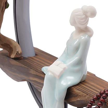 Backflow Incense Holder with LED Light, Countertop Incense Burner Holder Chinese Retro Ceramic Backflow Incense Burner for Relaxing or Home Decor (Style 3) - size: Style 3