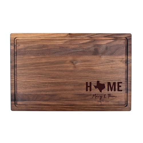 Custom Cutting Board. State Home. Personalized Boards. Wood Engraved. Handmade. Walnut Boards. Customized Gift. (Walnut, 11" x 17" x 3/4" large) - size: 11" x 17" x 3/4" large