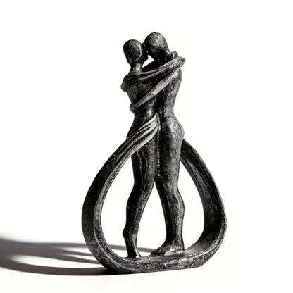 Modern Abstract Couple Statue, Kissing Lovers Sculpture Figurine for Home Decor Living Room Bedroom Bookshelf Office, Gift for Wedding Anniversaries, Love Decor Ornament for Valentines - Style C - style: Style C