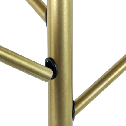 MyGift Freestanding Coat Rack, Modern Brass Tone Metal Hat Organizer Tree and Umbrella Holder Stand with 6 Hanger Hooks for Hanging Clothes Purse Bag Jacket - color: Brass