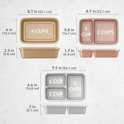 Bentgo Prep Meal Prep Kit, 1, 2 & 3-Compartment Containers, 60 Piece Set | Portion Control, Stackable, Microwave, Freezer & Dishwasher-Safe, Reusable, PFAS & BPA-Free (Gleam Metallics) - color: Gleam Metallics