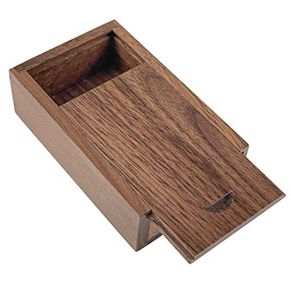 JBOS Wood Gift Box with Sliding Top, Discrete Sliding-Lid Wooden Boxes USB Box for Friends/Business Partners/Photographers/Clients (Walnut Wood, 3.15x2x0.98inch) - color: Walnut(S), size: Classic