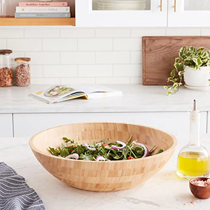 Lipper International Bamboo Wood Salad Bowl - size: Large, style: Single Bowl