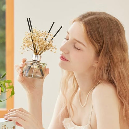 COCODOR Preserved Real Flower Reed Diffuser/Clean Linen / 6.7oz(200ml) / 2 Pack/Reed Diffuser Set, Oil Diffuser & Reed Diffuser Sticks, Home Decor & Office Decor, Fragrance and Gifts - size: Real Flower/6.7Ounce/2Pack