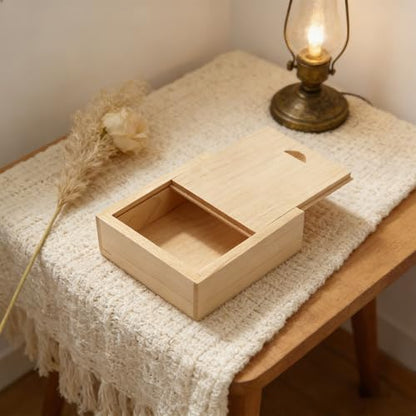 3.19" x 2.64" x 1.02" Inch Small Wood Gift Box with Sliding Lid, Sliding Top Tiny Wooden Keepsake Box USB Box for Wedding Gift, Elegant Present | Handcrafted Wood Box for Rings, Earrings(Maple Box) - color: Maple (3.19")