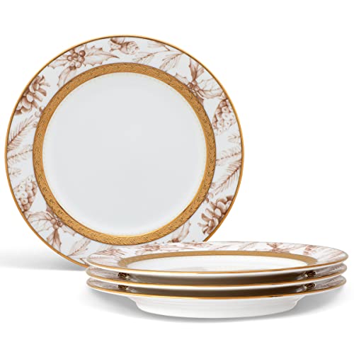 Noritake Charlotta Gold Set of 4 Holiday Harvest Appetizer Plates, 6-1/4"
