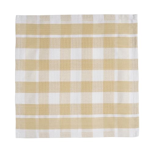 LANE LINEN 100% Cotton Kitchen Dish Cloths, Ultra Soft Absorbent Quick Drying Dish Towels, Multiweave Wash Cloths Dish Towel Sets, 12x12 Inches, 12 Pack - Beige - color: 01: Beige, size: 12"x12" - 12 Pack