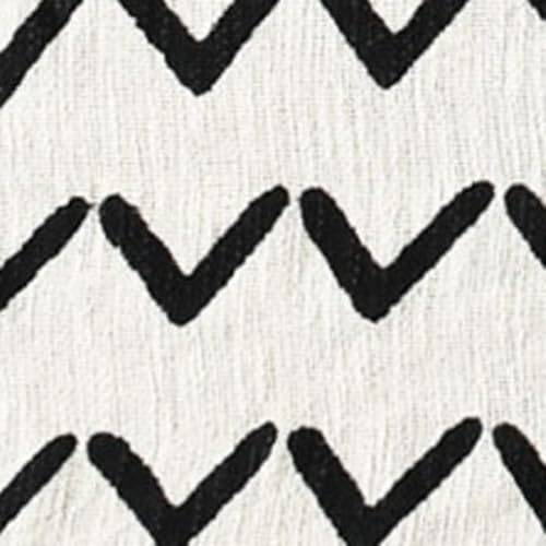 HomeRoots 50" X 60" Black and White Woven Cotton Chevron Throw Blanket with Tassels