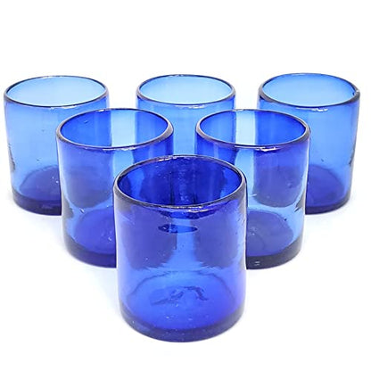 Solid Cobalt Blue 9 oz Short Tumblers (set of 6), Recycled Glass, Lead-free, Toxin-Free (9oz Tumbler) - color: Cobalt Blue, size: 9 oz