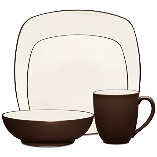 Noritake Colorwave Chocolate 4-Piece Square Place Setting, Service for 1 - color: Chocolate