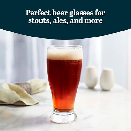 Libbey Classic Pub Beer Glasses Party Pack, Stackable, Modern Bar Glassware Set of 12, Large All Purpose Pint Beer Glasses for Stouts, Ales and More - color: Pub 12