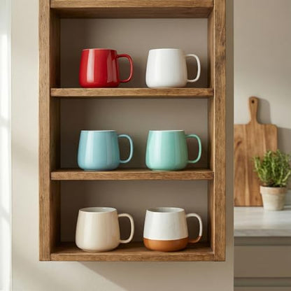 Teocera Coffee Mugs Set of 4-12oz Chip-Resistant Ceramic Cups with Ergonomic Handle | Dishwasher & Microwave Safe Cream Mugs | Keeps Beverage Hot, Perfect for Family Kitchen & Holiday Gifts - color: Cream
