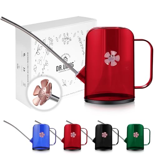 Watering Can Indoor for House Plants Small Watering cans with Long Spout Flower Model Sprinkler Head 1.2L (Red, 1.2L) | Removable Nozzle Dual Use 1.2L Fits 6 Houseplants Ergonomic Easy Balance Handle Modern Aesthetic Nordic Decor - color: Red