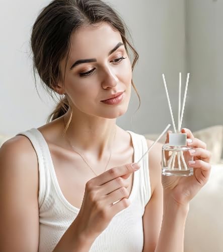 2PCS Reed Diffuser Bottles Empty, 10Pcs Reed Diffuser Stick, Aromatherapy | Diffuser Bottle Capacity 50ml (1.7oz) Diffuser Stick 3.5mm-190mm, Suitable for Home, Hotel, Restaurant, Office Aromatherapy