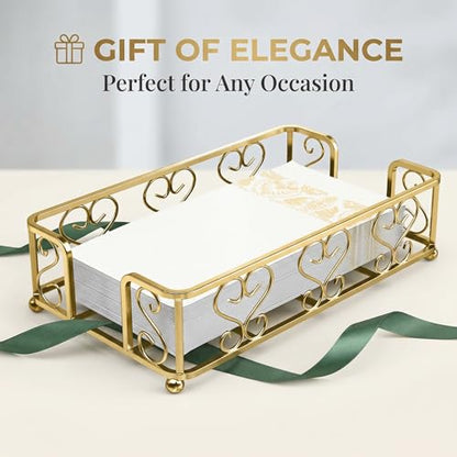 Guest Towel Holder Tray for Bathroom Countertop, Gold Napkin | Guest Bathroom, Powder Room & Vanity Use - color: F- Matt Gold Guest Towel Holder Tray, size: Guest Towel Holder
