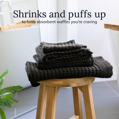 GILDEN TREE Waffle Bath Sheet Quick Dry Towel, Thin Luxury Bath Towels, Bath Sheets 40x80 Large Bath Towels, Modern Style (Faded Black) - color: Faded Black, size: Bath Sheet (40" x 80")