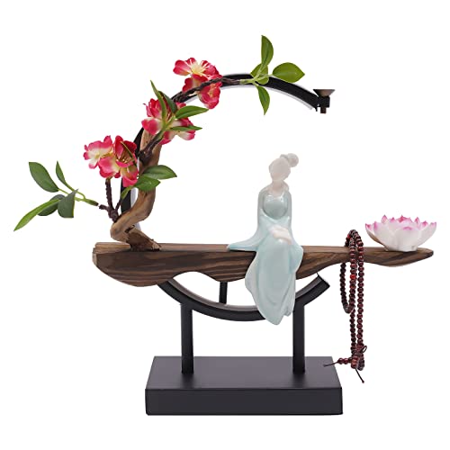 Backflow Incense Holder with LED Light, Countertop Incense Burner Holder Chinese Retro Ceramic Backflow Incense Burner for Relaxing or Home Decor (Style 3) - size: Style 3