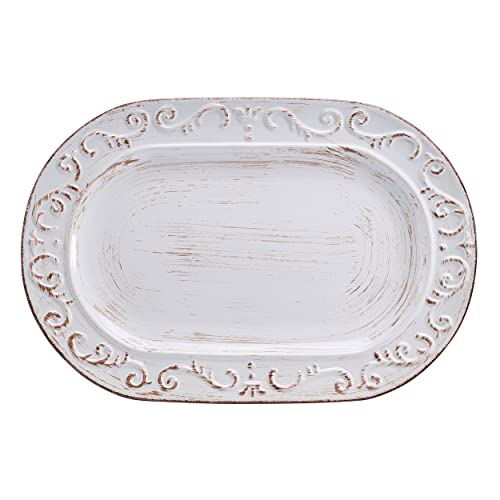Pfaltzgraff Trellis Serving Platter, 13.75 inch, White (Pack of 4) - size: 13.75 inch (Pack of 4), style: Serving Platter