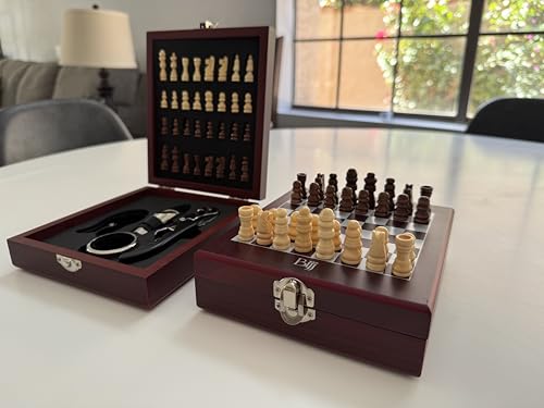 Premium Wine Opener gift Set with Chess Board – Elegant Wine Accessories Kit for Entertaining, Perfect for Wine Lovers, Hosts, and Unique Gifts