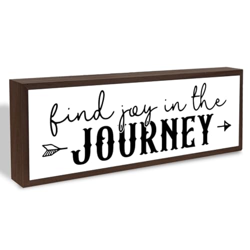 Inspirational Wood Sign, Vintage Wall Decor, Modern Farmhouse Home Decor for Table Shelf, Bedroom Wall Decoration, Decorative Wooden Signs, Find Joy In the Journey Sign 17.8x4x1.2 inches - color: Sign 6