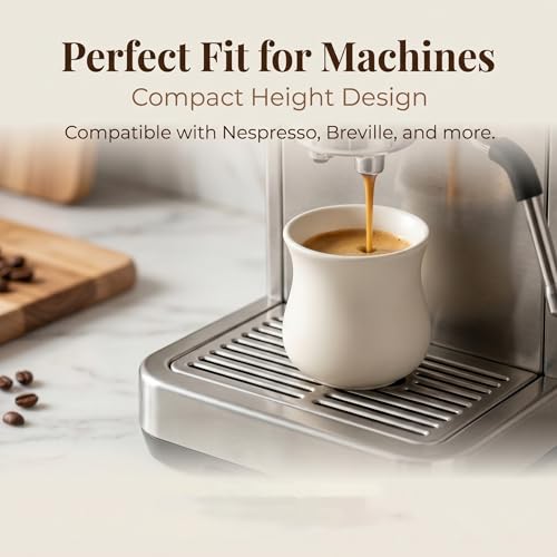 Kurguso® Porcelain Espresso Cups Set of 2, 5.5 oz mini Coffee Mugs, Espresso Accessories, White Demitasse Shot Cups for Espresso Machine Coffee Maker, Microwave Dishwasher Safe (Not Include Pitcher) - size: 5.5 Ounce Espresso Cups set of 2