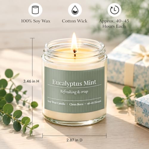 Scented Candles Gift Set,6 Pack Spring Summer Soy Wax Aromatherapy Candles | Lemon Verbena,Coconut Lime,Sea Salt Breeze, Citrus Basil, Eucalyptus Mint & Cherry Blossom - color: Spring Summer Collection