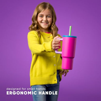Simple Modern Disney Stitch Kids Tumbler with Straw & Handle | 24oz | Trek Kids Water Bottle, Toddler Cup | Insulated Stainless Steel, Spill-Proof Straw Lid | Tropical Stitch - color: Disney: Tropical Stitch, size: 24 Ounces