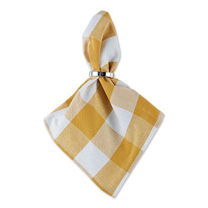 DII Buffalo Check Collection, Classic Farmhouse Cloth Napkin Set, 20x20, Honey Gold, 6 Piece - color: Honey Gold, size: 20" x 20" (Set of 6)