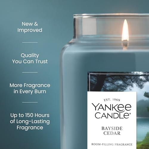 Yankee Candle Bayside Cedar Scented Candle, 22oz Large Jar with up to 150 Hour Burn Time, Giftable - color: Bayside Cedar, size: 22 oz